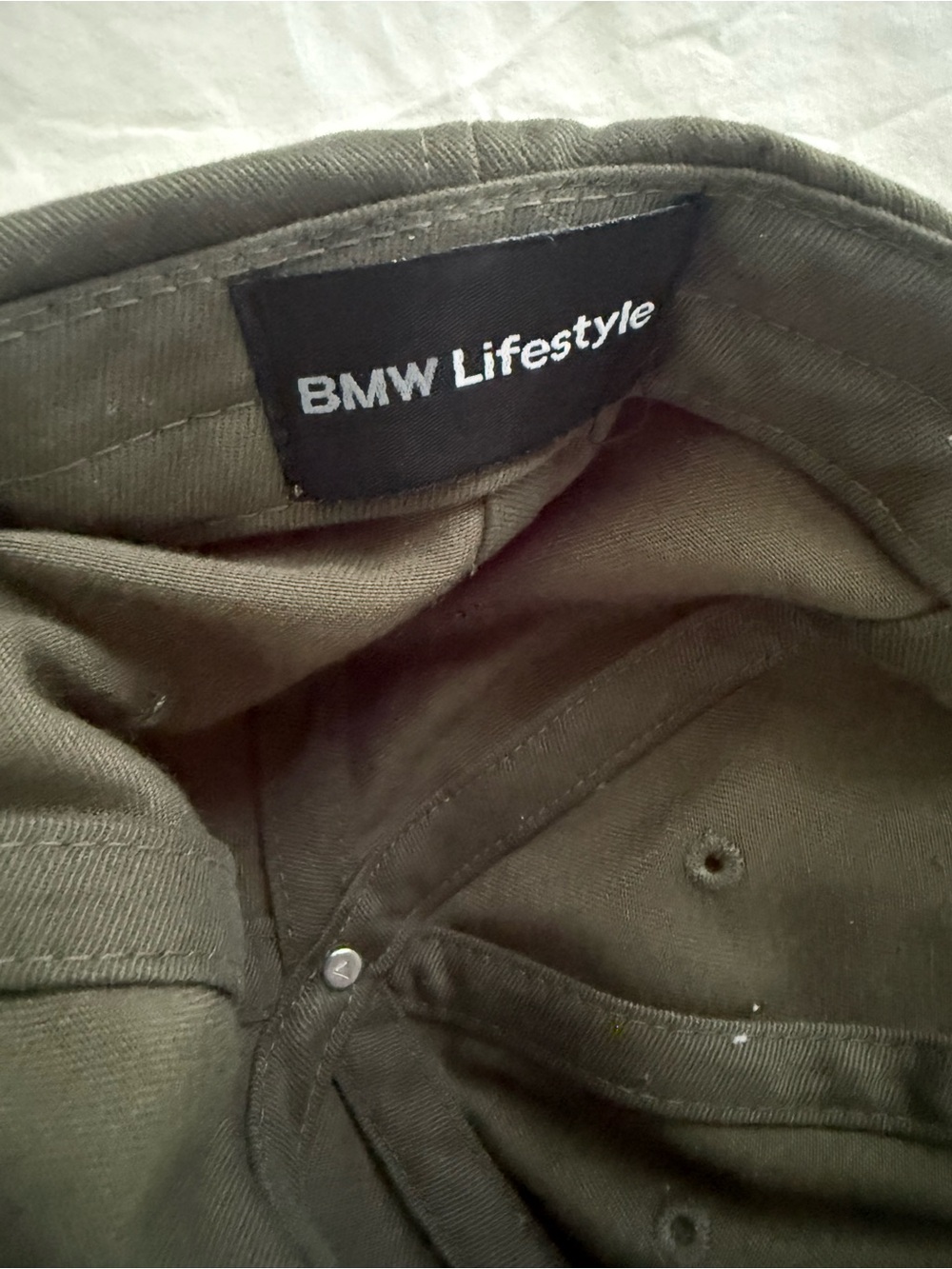 BMW Olive Green Logo Baseball Hat - Picture 3 of 4